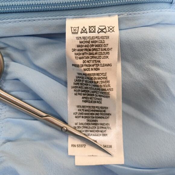 French Connection Womens M Hallie Peplum Halter Top in Placid Blue NEW - Picture 10 of 11